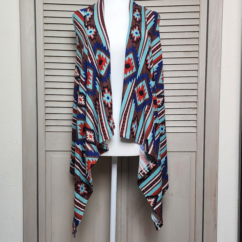 Ambiance womens aztec sweater vest/duster